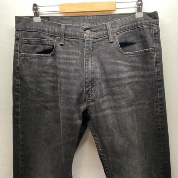 Levi's 505 Men's Black Grey Wash Jeans 36x32 Regular Fit Straight Leg 5 Pocket - Picture 2 of 15